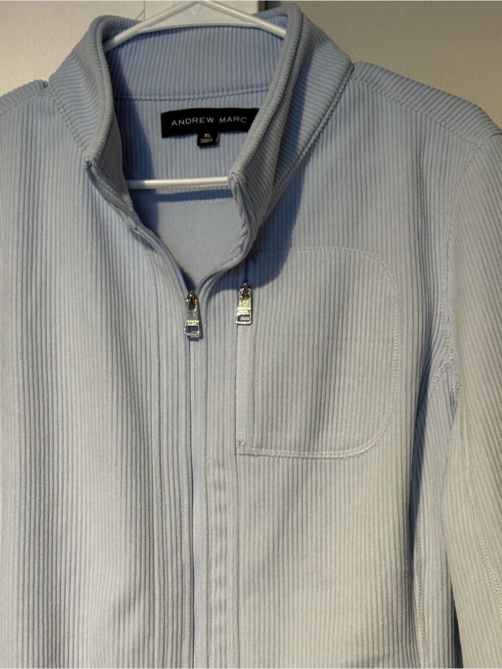 Andrew Marc Women’s XL Light Blue Ribbed Full Zip Jacket - Picture 5 of 7